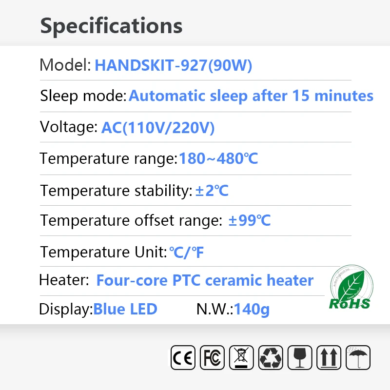 90W Electric Soldering Iron Digital Temperatura Adjustment Auto Sleep Internal Ceramic Heating Electronic Welding Tools