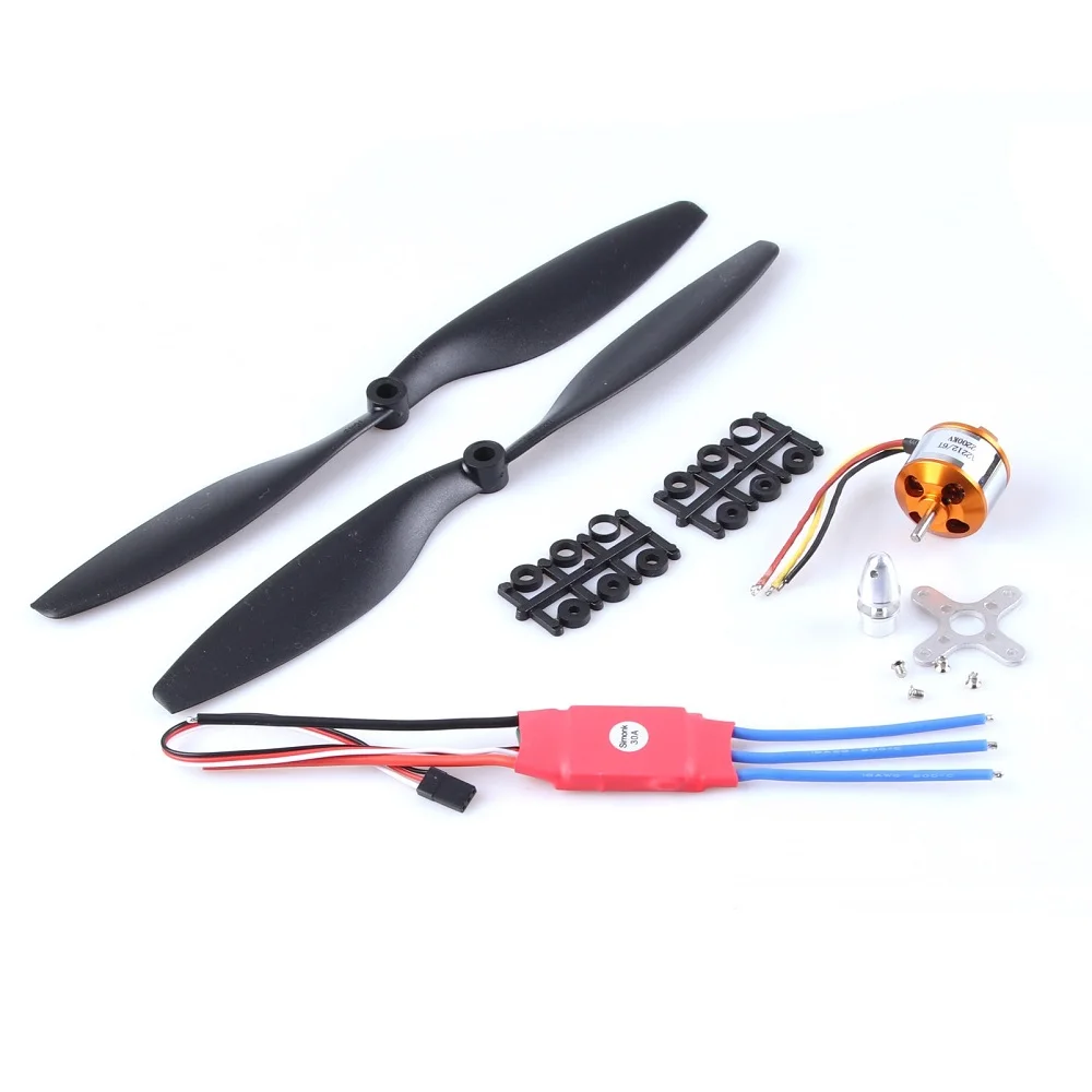 A2212 1000KV 2200 Brushless Outrunner Motor +SimonK 30A ESC+1045 Propeller(1 pair) Quad-Rotor Set for RC Aircraft Multicopter