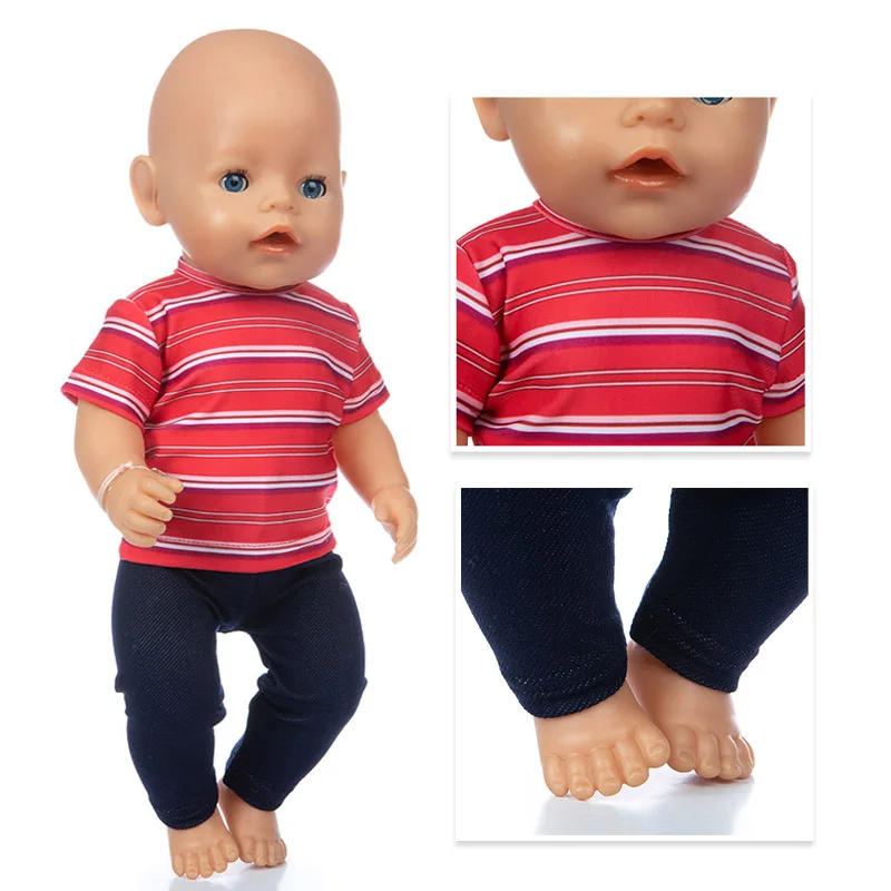 

Cowboy Grid Doll Clothes Fit 17 inch 43cm Doll Clothes Born Baby Suit For Baby Birthday Festival Gift