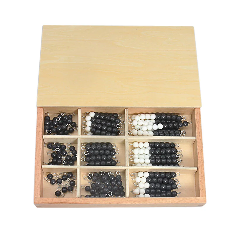 Montessori Zwart Wit Checker Kralen Board Met Houten Doos Vroege Onderwijs Voorschoolse Training Leren Math Speelgoed Voor Kinderen