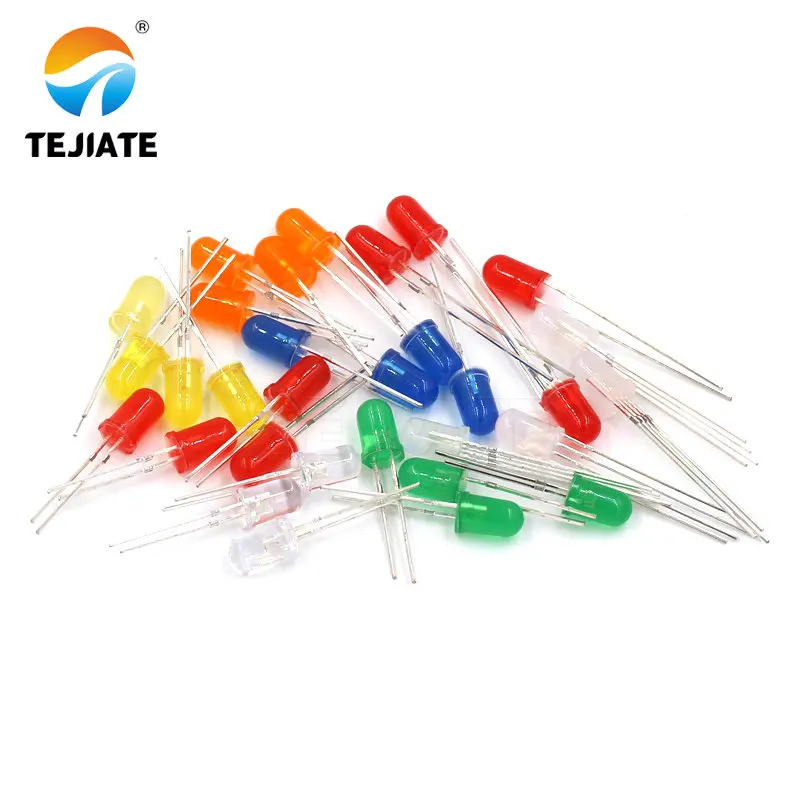 50 pz/1 lotto TEJIATE 5MM LED lampada Full Double Color bianco rosso giallo blu verde viola risposta rapida lunga durata