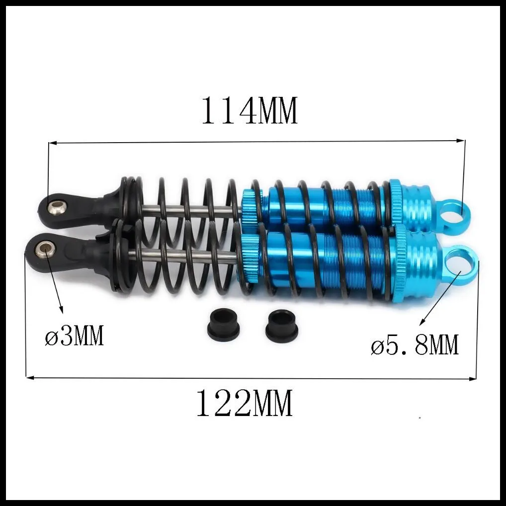 RCAWD 2PCS 122mm Aluminum Shock Absorber Damper for rc car 1/8 buggy crawler car 2pcs oil adjustable hop-up parts hsp hpi