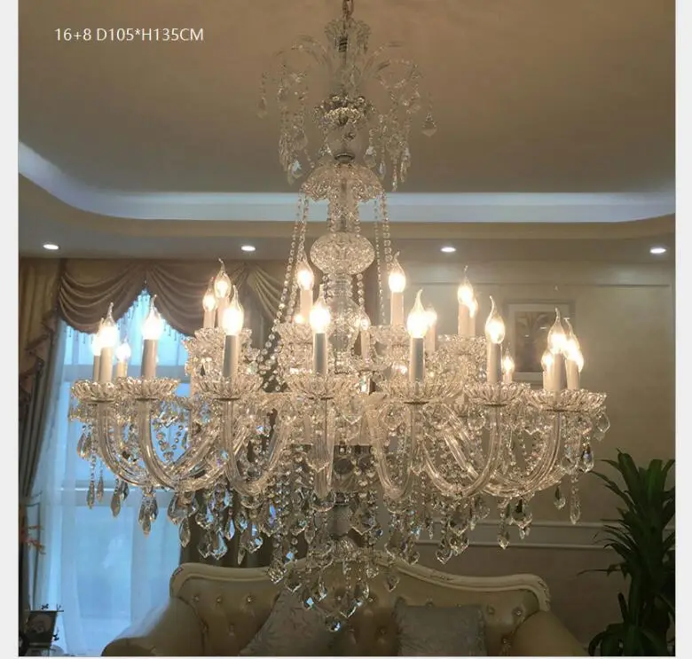 Modern Clear Elegant Design Crystal Chandelier Palace Hotel Villa Large Crystal K9 Chandelier Lights Lobby Staircase Decoration