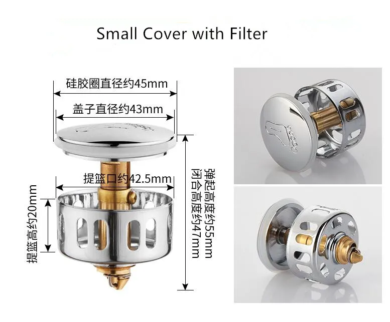 Replacement Bathtub Drain Parts Brass Spring Parts with Filter Chrome Drain Accessories Parts