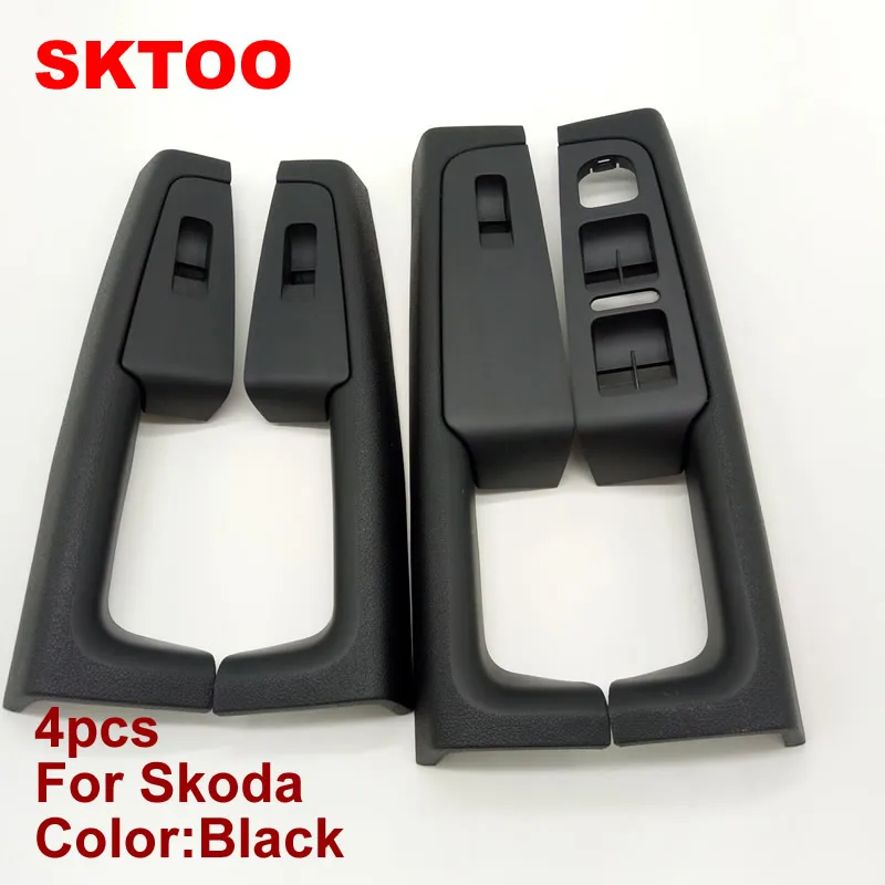 SKTOO A Set (Black)For Skoda Superb Inner door handle door armrest, switch box inside the door of the glove package