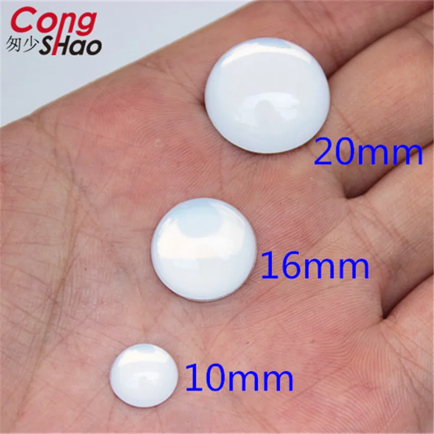 10mm 16mm 20mm Jelly white Round flatback Acrylic Rhinestone trim stones and crystals costume applique jewelry Accessories WC579