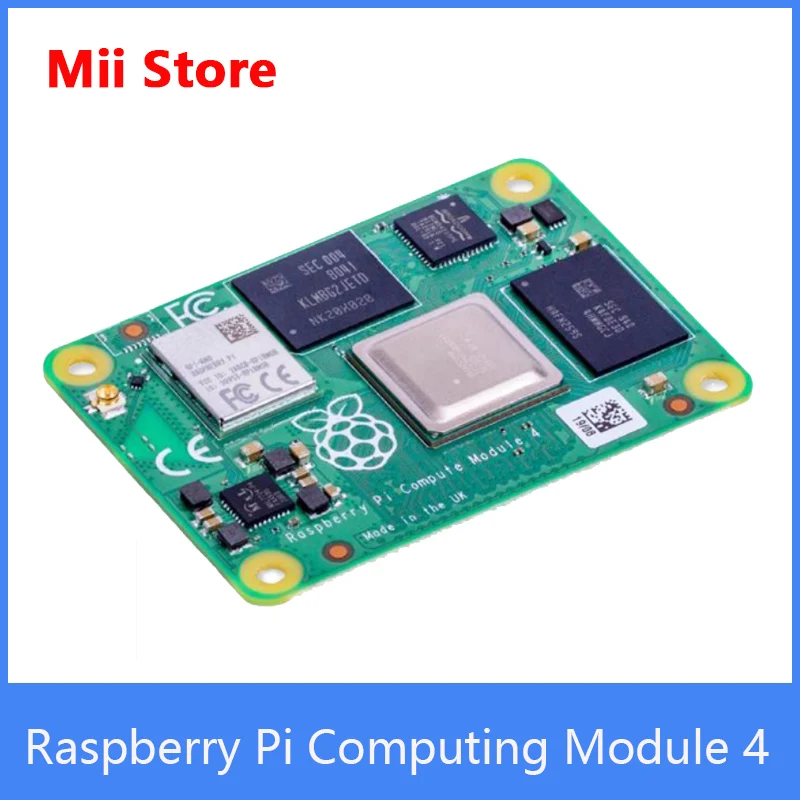 Módulo computador raspberry pi 4 com 1gb/2gb/4gb/8gb de ram, 32gb emmc flash opcional suporte wi-fi/bluetooth e antena externa