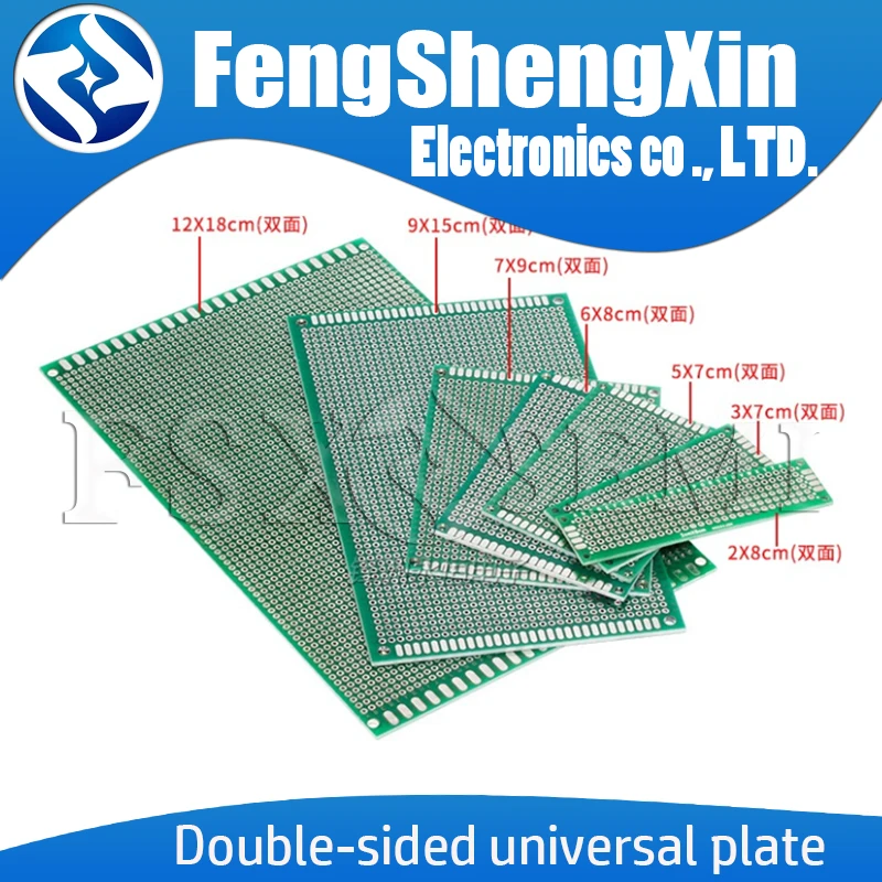 1pcs panel Universal Board double side 2.54MM green oil spray lacquer 2X8  3X7 4X6 5X7 6X8 7X9 8X12 9X15 10x15 15x20 30*40 CM