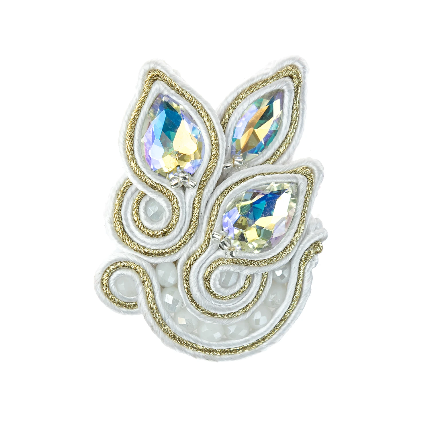 KpacoTa Soutache Jewelry Women\'s brooch High-grade handmade Lapel pins triangle rhinestone Badge Shawl Accessories friends gift