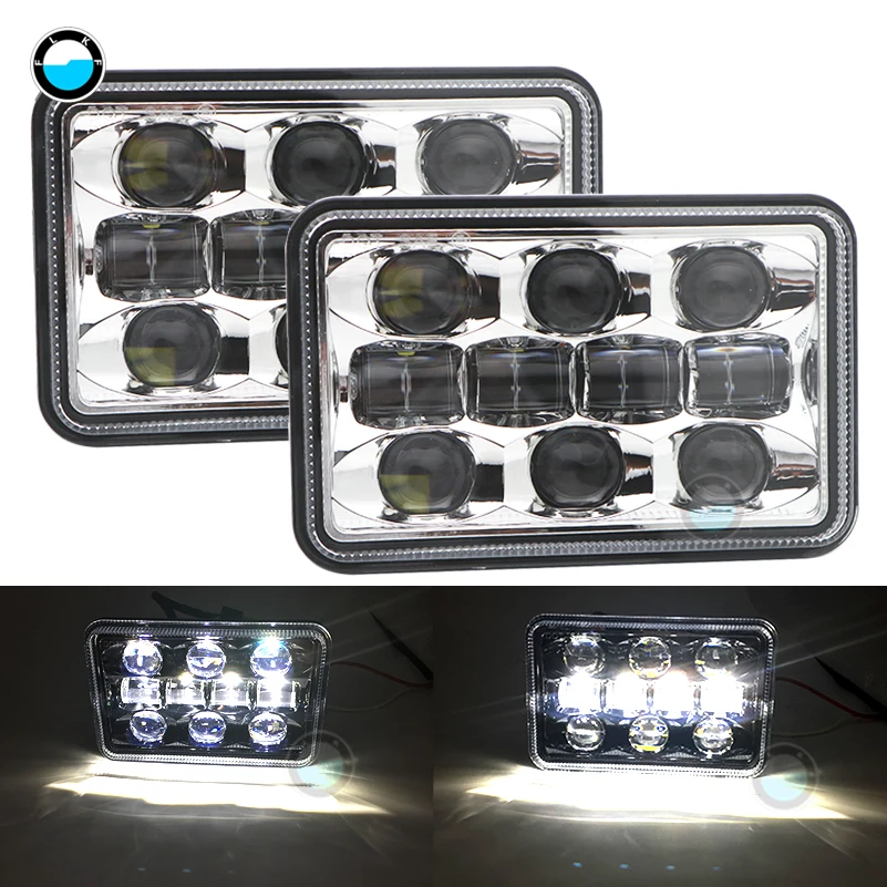 

1pair 4X6" LED Headlights for Kenworth T800 T400 T600 W900B W900L Classic 120/132 Rectangular H4656 H4 Headlight Kit .