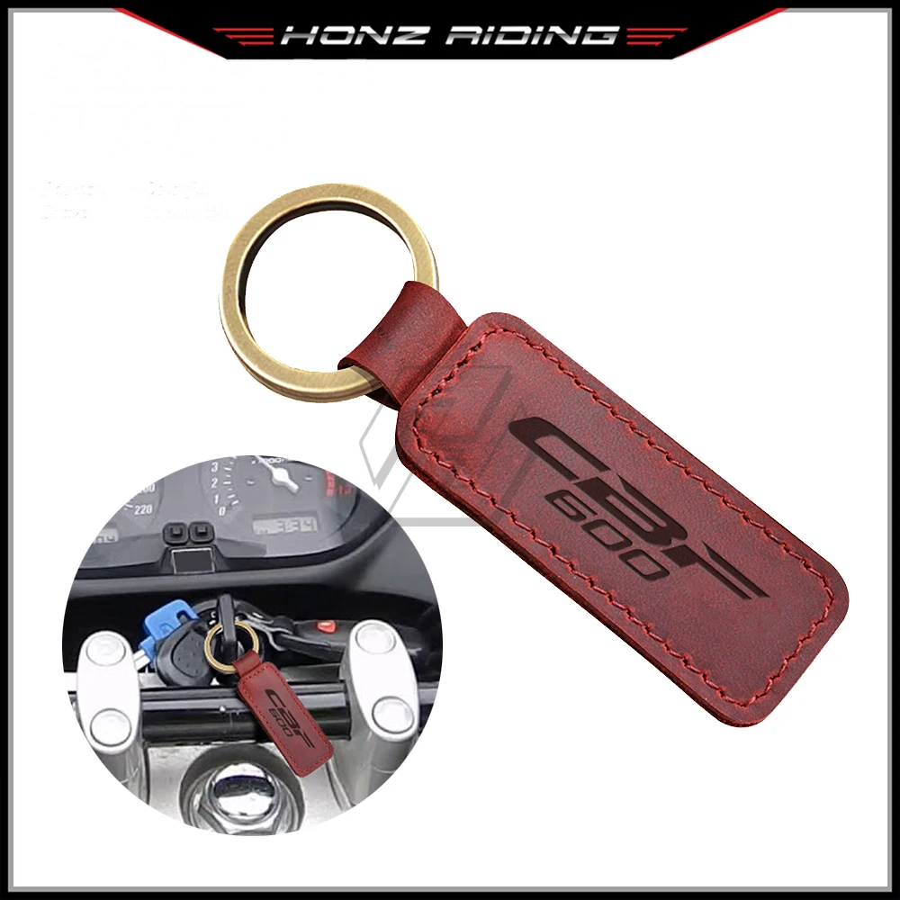 

For Honda CBF600 CBF 600 Key Motorcycle Keychain Cowhide Key Ring