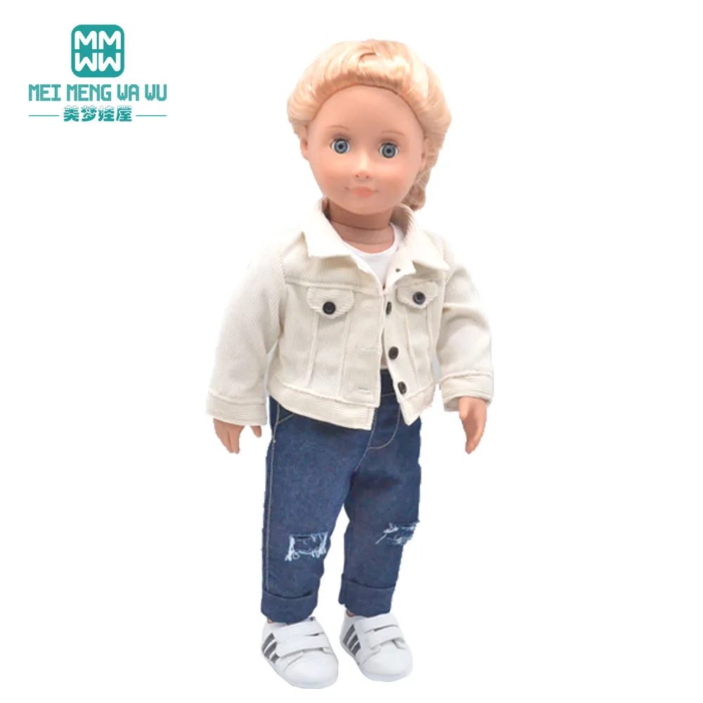 Clothes for Doll Fit 45 cm American Doll Accessories Fashion Denim Shorts Woolen Coat Jacket Dress Gift