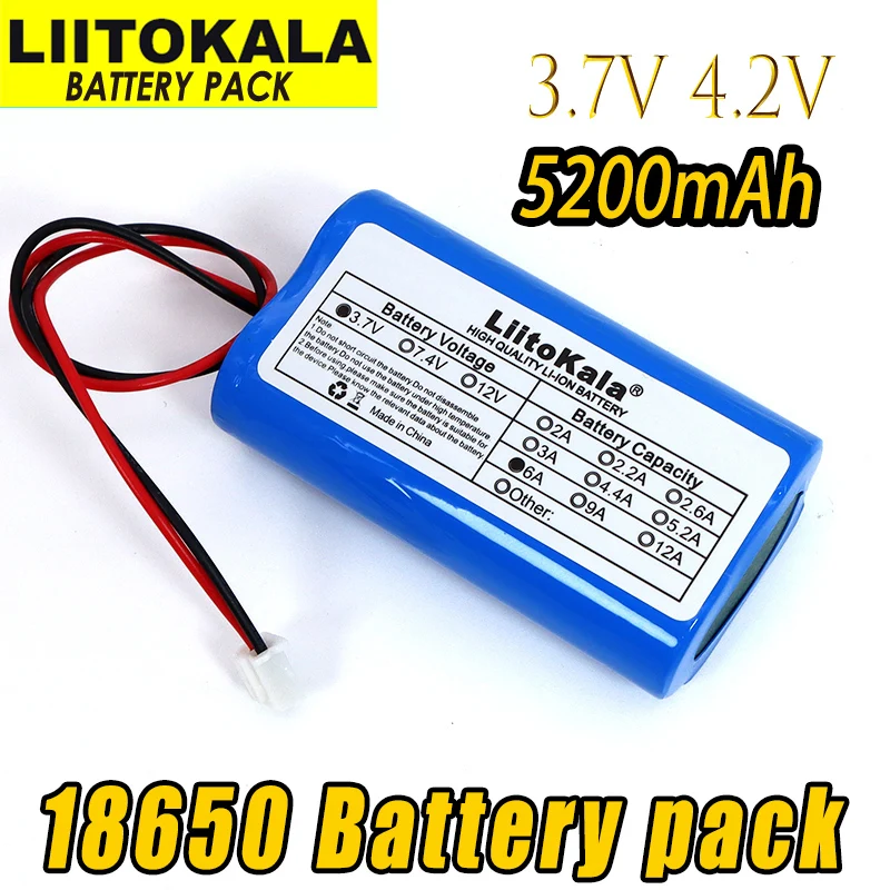 LiitoKala 3,7 В 18650 литиевая батарея 2600 мАч 5200 мАч светодиодная подсветка для рыбалки Bluetooth-динамик 4,2 В аварийные батареи «сделай сам» + ПК