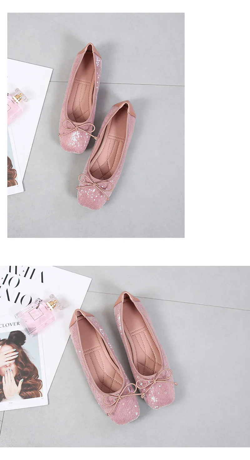 Fashion Spring Summer Women Flats Elegant Office Lady Bling Shoes Flat Black  Pink Plus Size 42 A3298 - AliExpress 322