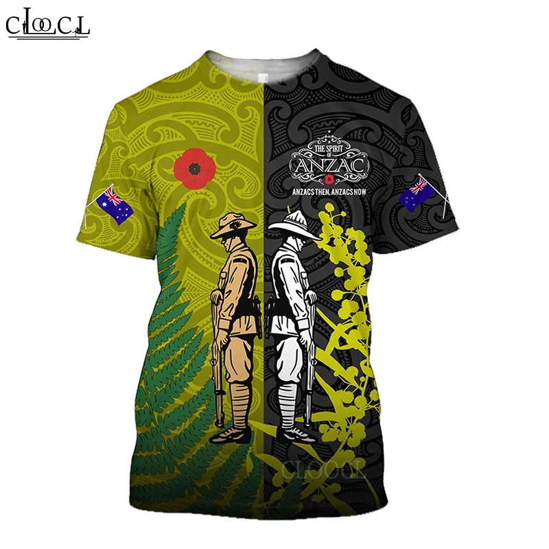 HX Newest Popular Anzac Day T Shirt 3D Print Fashion Harajuku Streetwear Pullover Tops Oversized Clothes Drop Shipping