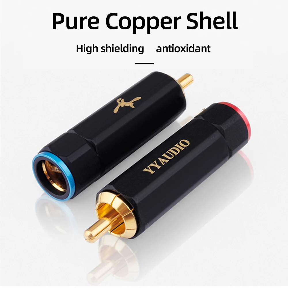 

YYAUDIO High Quality Gold Plated RCA Plug Lock Collect Solder A/V Connector HIFI Connector for DIY cable diameter