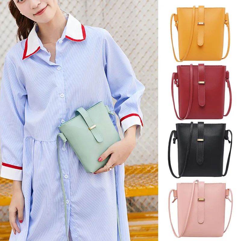 Women Bucket Bags PU Leather Zipper Crossbody Shoulder Messenger Bag For Daily Top Quality Women\'s Purse Cartera Mujer Monedero