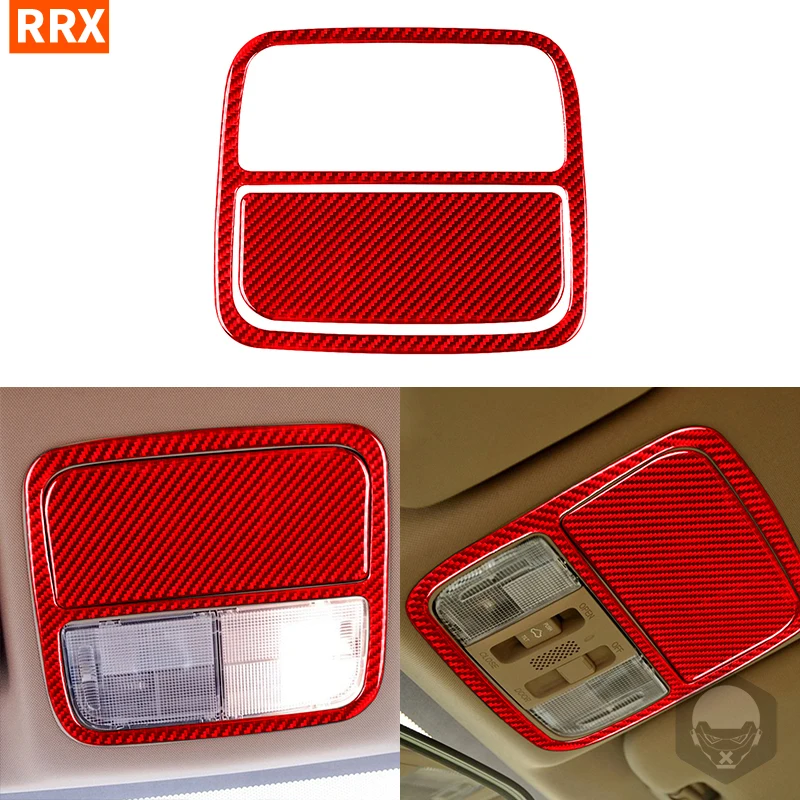 

For Honda CRV 2007-2011 Car Reading Light Panel Frame Red Cover Trim Interiors Real Carbon Fiber Sticker Decoration Accessories