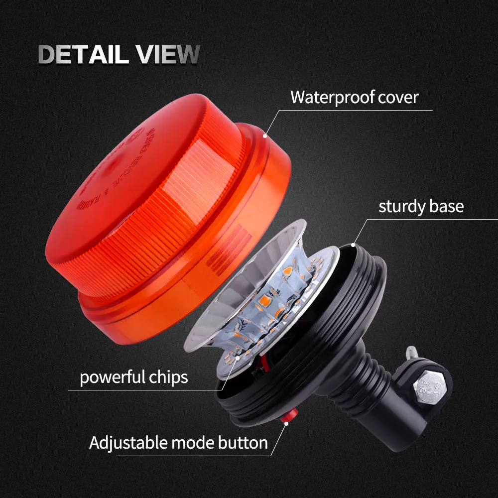 Bogrand Truck 12v-24v led Strobe Warning Flashing Rotating Beacon Emergency Traffic Safety Signal Light 7 Modes