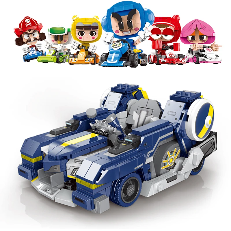 Kart Racing Series Bricks Toys Marshmallow Superx-9 King's Return Anniversary Edition Cars Building Blocks Mini Model Kit MOC