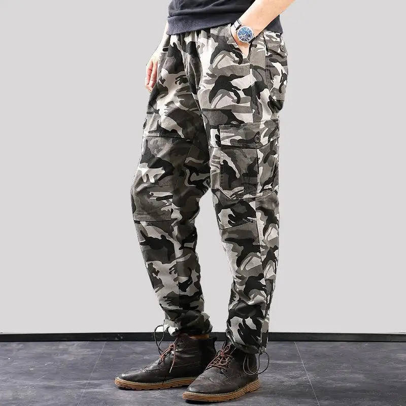 Men's Camouflage Trousers Casual Outdoor Pants Hiking Hunting Cotton Construction Man Original Work Wear Cargo Tactical Pants