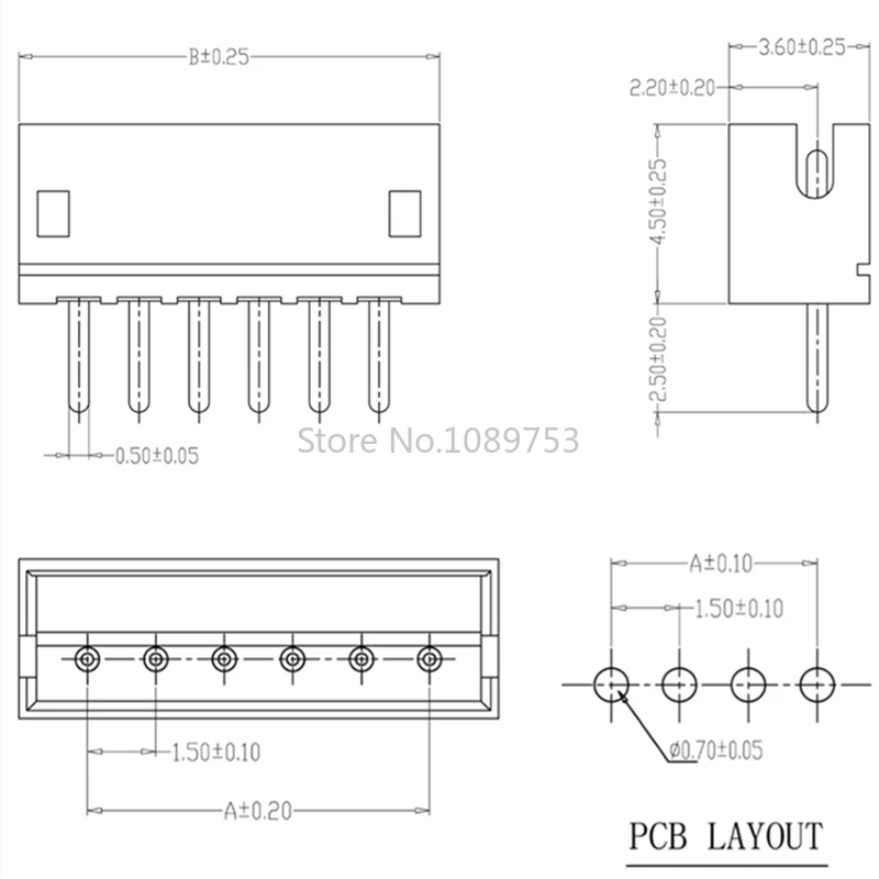 50pcs JST ZH 1.5mm 2P/3P/4P/5P/6P/7P/8P/9P/10P Straight Pin Female Connector