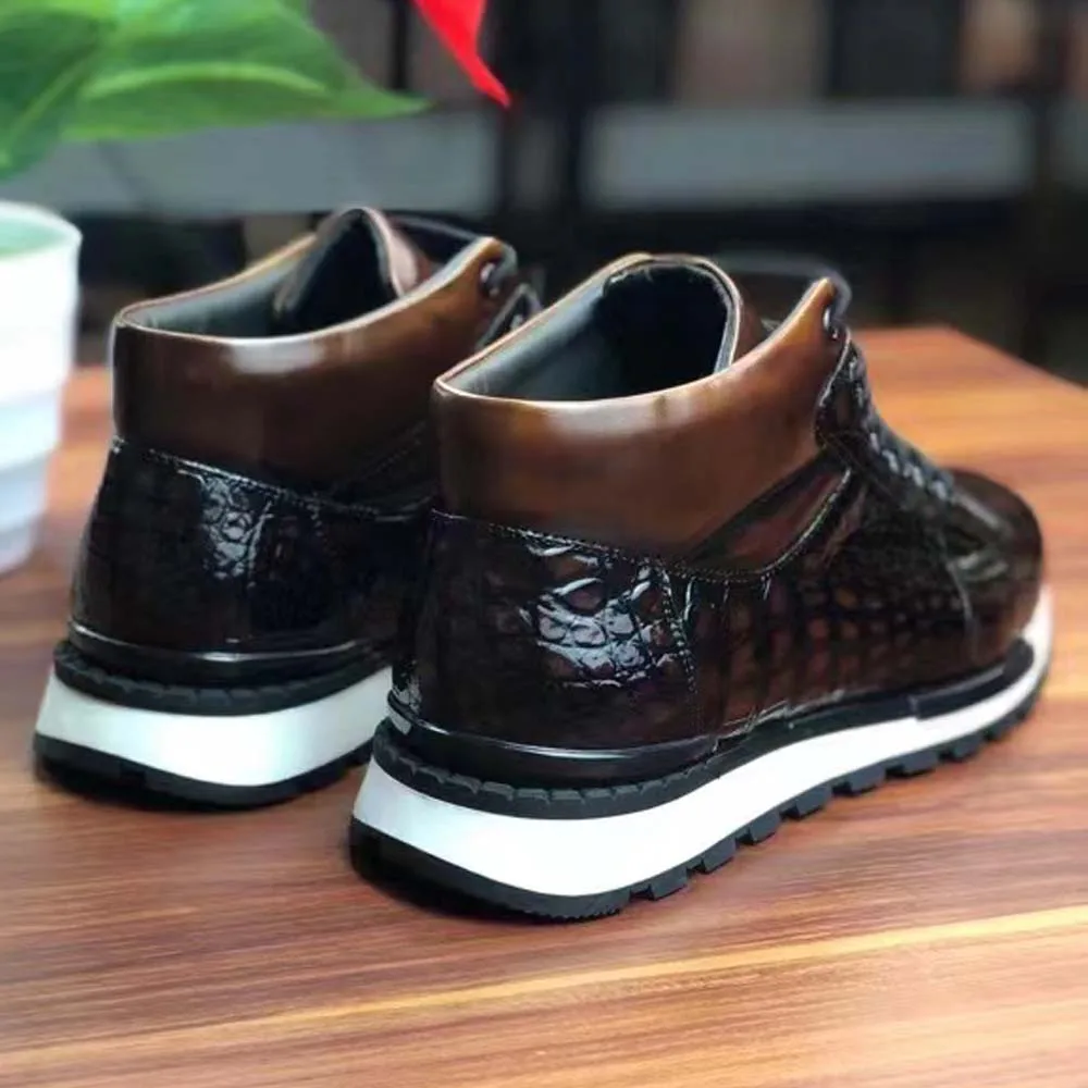 yingshang men leisure shoes brush color shoes men crocodile shoes crocodile leather shoes male casual shoes