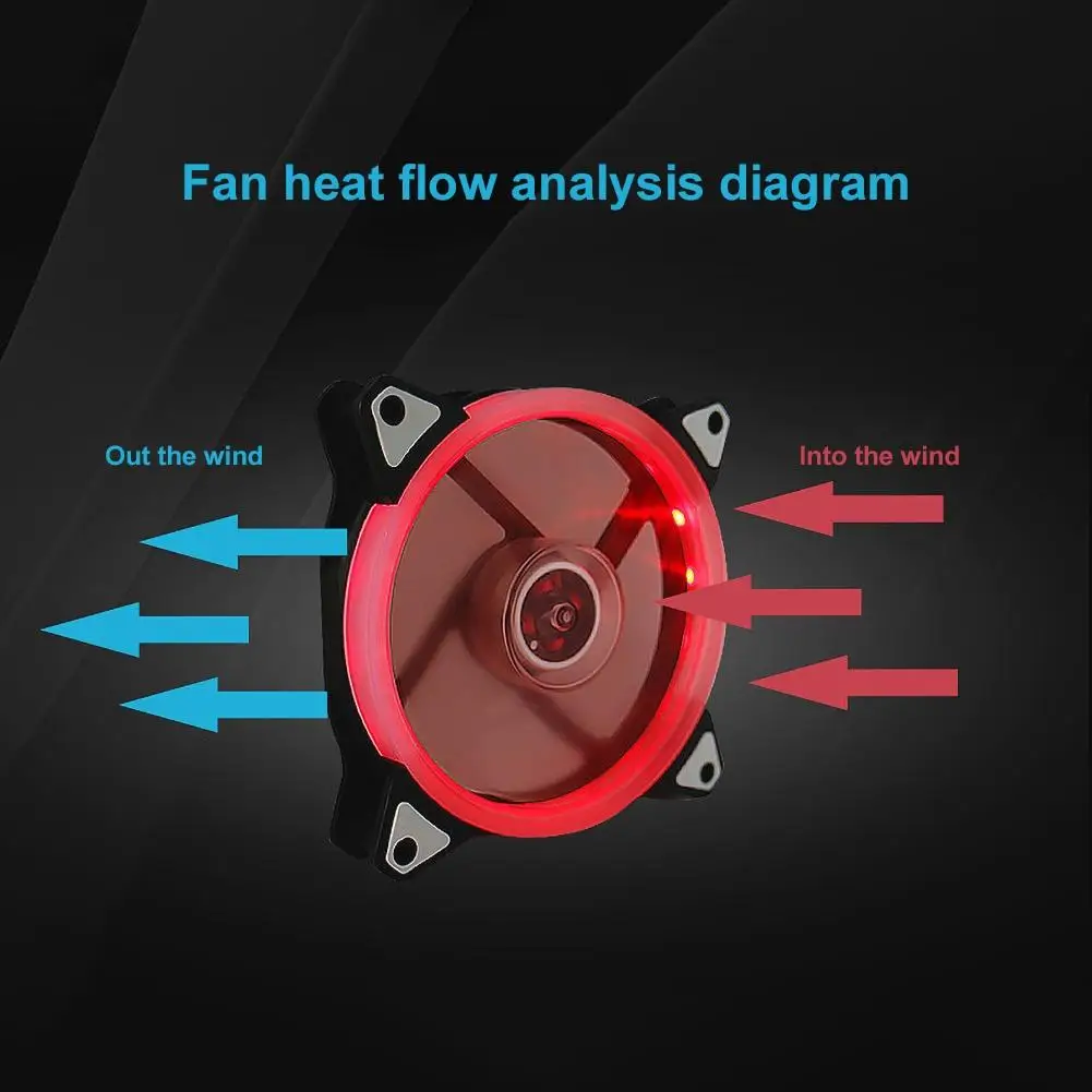 Mute Double-sided Aperture LED RGB Light Heat Dissipation PC Case Cooling Fan
