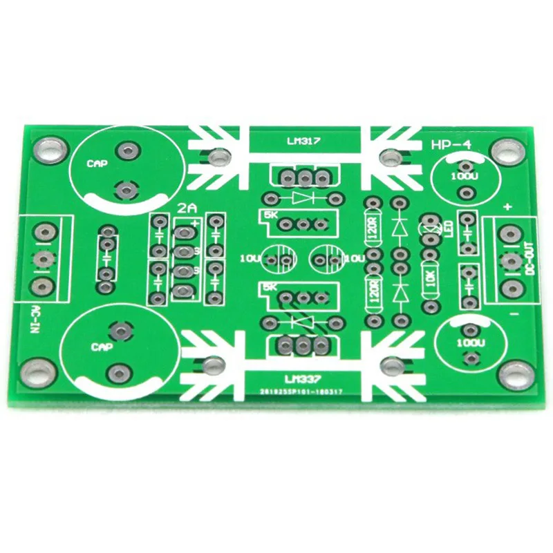 LM317 LM337 Adjustable Rectifier Regulated Power Supply Bare PCB Board