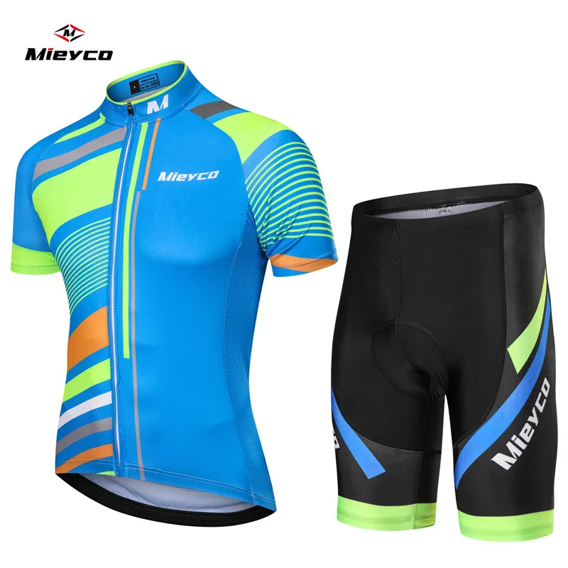 

Mieyco Мужской комплект для велоспорта, велосипедная спортивная одежда с коротким рукавом, велосипедная одежда, Майо, велосипедная синяя футболка