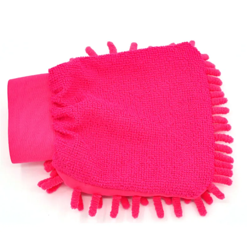 Hot sale 2 in 1 Ultrafine Fiber Chenille Microfiber Car Wash Glove Mitt Soft Mesh backing no scratch for Car Wash and Cleaning