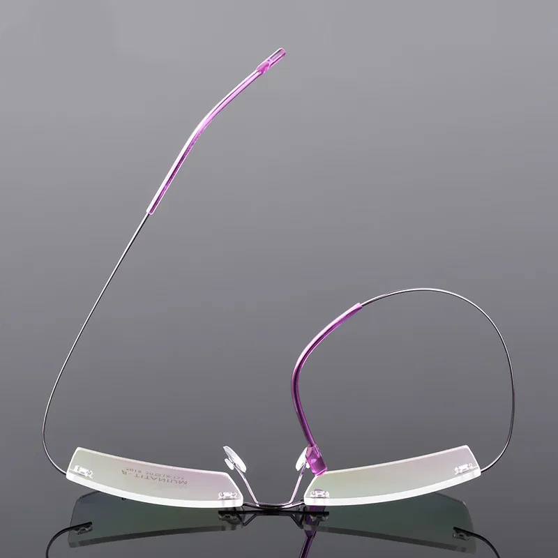 Classic Mens Pure Titanium Rimless Glasses Frames Myopia Optical Frame Ultra-light Titanium Frameless Eyeglasses Frame