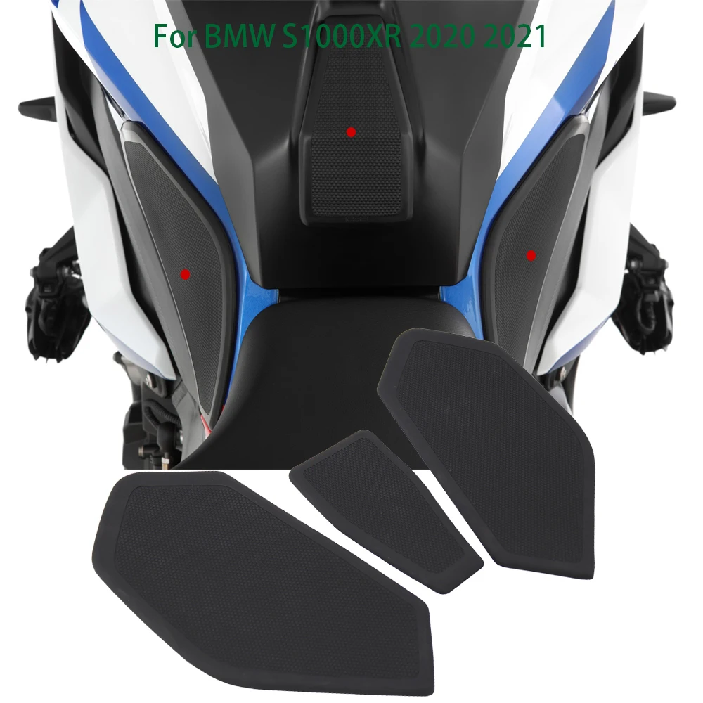 

3 Pieces Motorcycle Accessories For BMW S1000XR 2020 2021 Black Stickers Side Fuel Tank Pad Kit