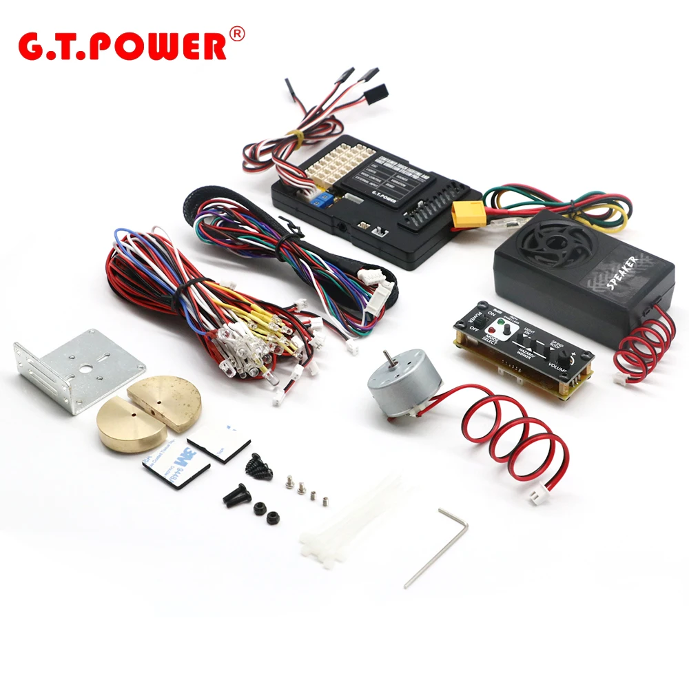 G.T.POWER Container Truck Lighting and Voice Vibration System Pro For Tamiya RC4WD Tractor RC Truck Trx4 Toys New Year Gift