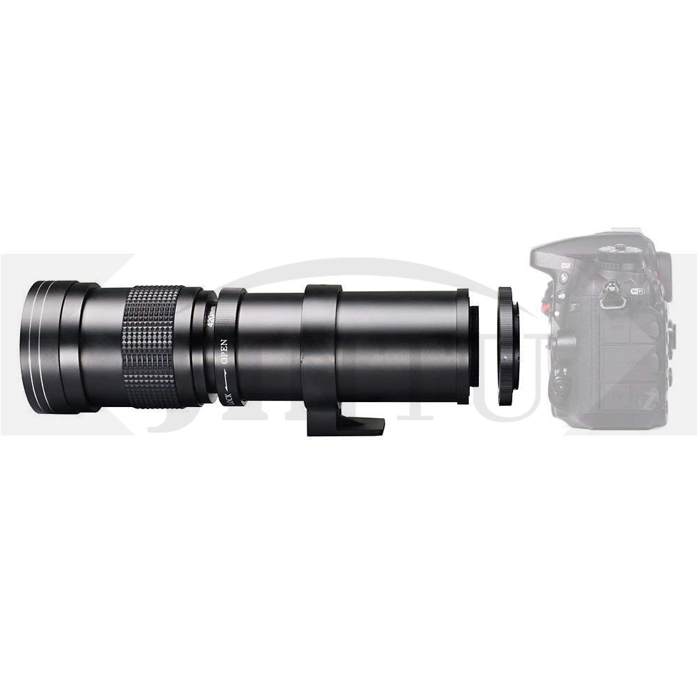 JINTU 420-800mm F/8.3-16 슈퍼 망원 렌즈, 수동 초점 줌 렌즈, 캐논 니콘 삼성 소니 넥스 DSLR 카메라 사진 촬영 적합