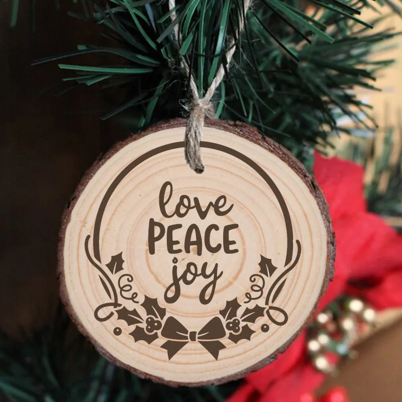 

Christmas Ornament Merry Christmas Blessed, Love, Peace, Joy, Believe Christmas Round Home Decor Fall Decor Ornaments