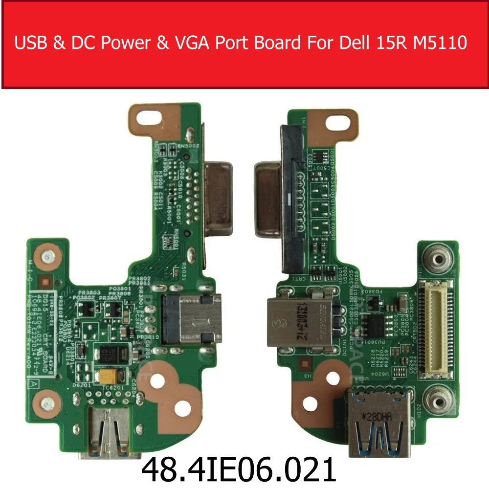 

Power Board For Dell Inspiron 15R M5100 DC & VGA Port board USB 3.0 Q15 Jack Board Replacement 48.4IE06.021