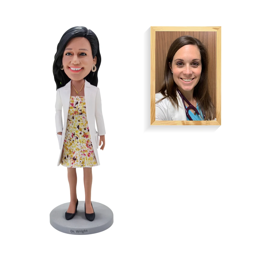 Bobblehead Picture Oreator Doctor Nurse Custom Made Statue Handmade For Colleague Birthday Party Gift Office Desktop Sculpture