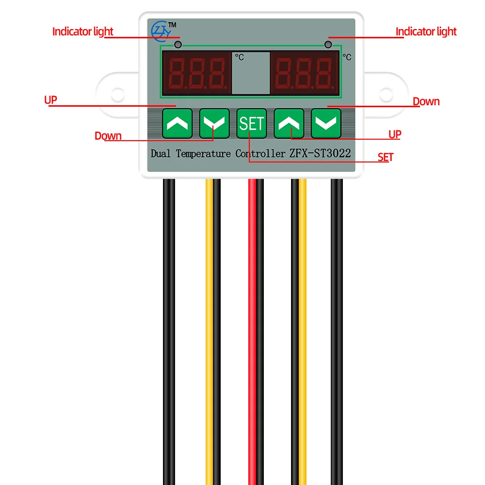 ZFX-ST3012 Temperature Controller Dual Thermostat Controller Temp Control Thermoregulator Control Module 12V/24V/220V 30%off