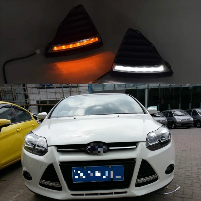 

2Pcs/set Waterproof LED Daytime Running Light DRL For Ford Focus 2012 2013 2014 With Turning Signal Lights