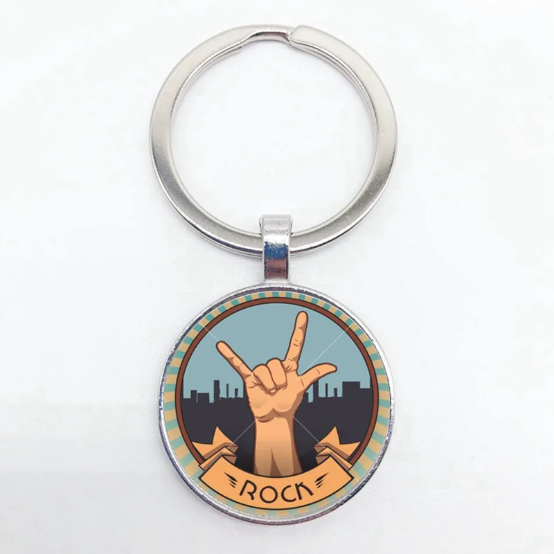 Fashion New Rock Faith Gestures Series Keychain Best Gift Keychain for Hip Hop DJ Rock Lovers