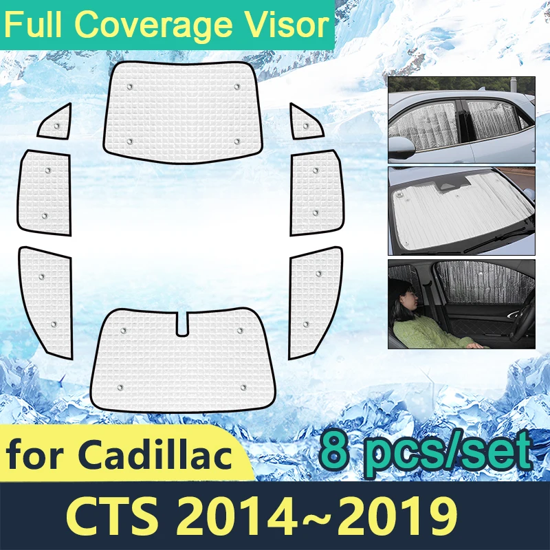 

Full Cover Sunshades For Cadillac CTS 2014~2019 Car Sun Protection Windshields Side Windows Accessories Shaby 2015 2017 2018