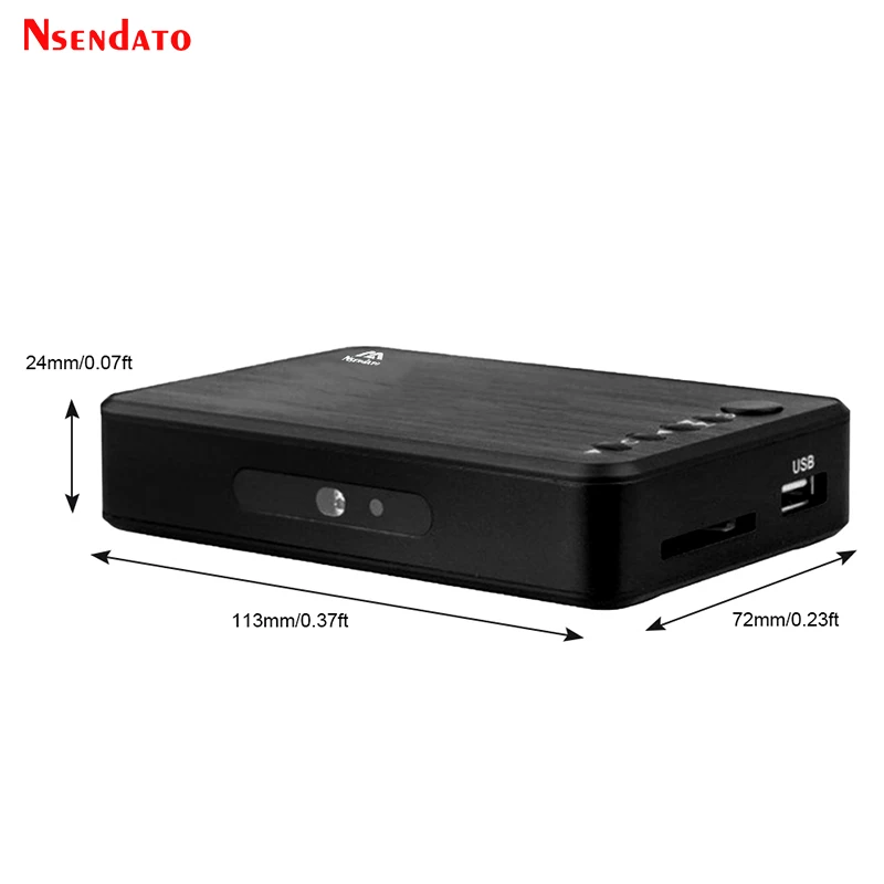 Mini Full HD Media Player, Autoplay, USB, HDD externo, Disco SD U, Saída HD VGA AV, MKV RMVB, 1080P