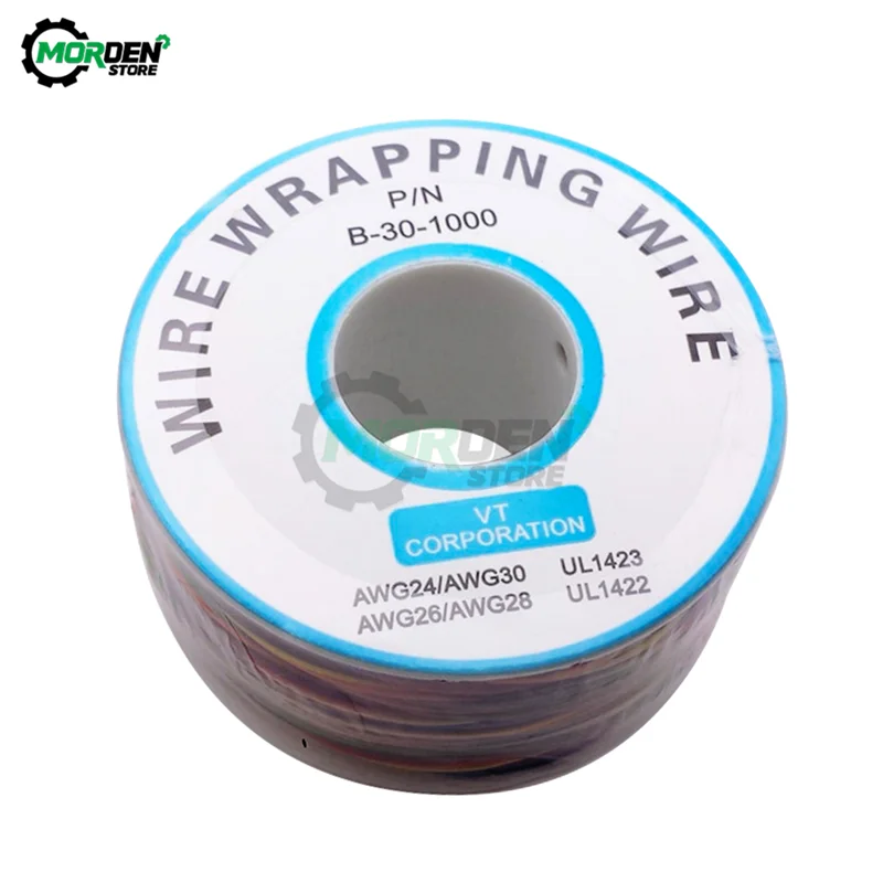 250m 30AWG avvolgimento filo stagnato rame B-30-1000 PCB cavo tagliere ponticello isolamento elettronico conduttore connettore filo