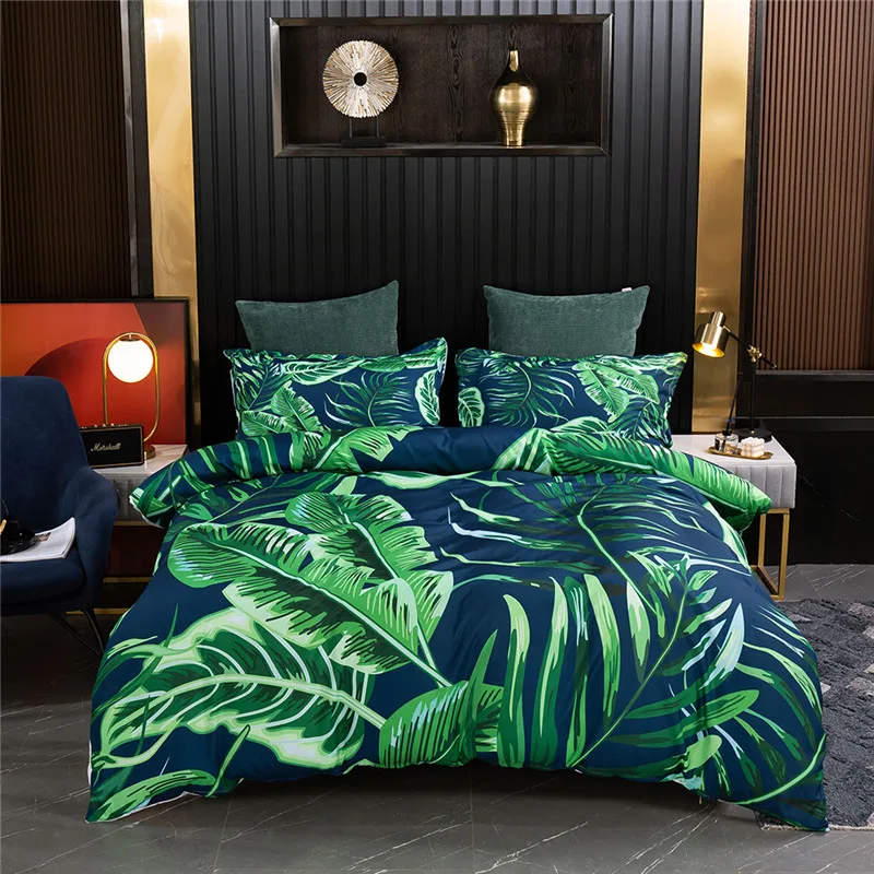 

Comforter Cover Tropical Botanical Leaves Duvet Bedding Set Quilt Microfiber Home Decoration 200x200 Double Bed Sets