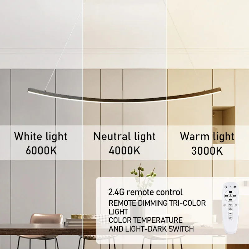 Modern Nordic U Shape Chandelier Light Creative Restaurant Pendant Lights for Study Living Room Bedroom Kitchen Lamp Decoration