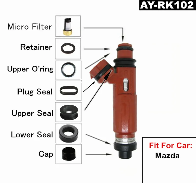 4 kits fuel injection repair kit for mazda suzuki swift  filter plastic part  seals o'rings MD332733 195500-3170 ( AY-RK102)