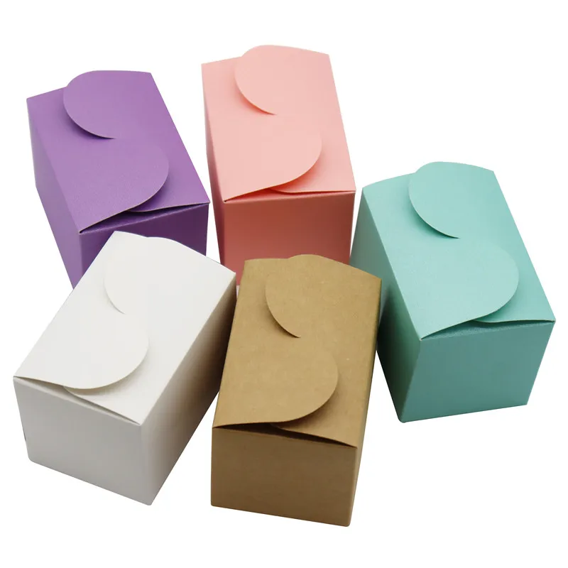 30pcs/lot 9x6x6cm colorful rectangle Small Paper candy  Box gift Box Packaging Party Favor Box Brown Kraft Cardboard Box Carton