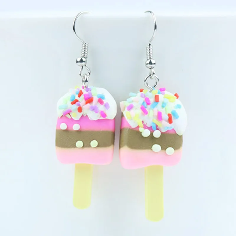 Potosala Rainbow Swirl Lollipop Drop Earrings Lovely Creative Multicolor Polymer Clay Earrings Ladies Resin Candy Jewelry