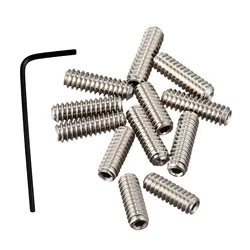 12pcs Standard Electric Bass Guitar Bridge Saddle Height Adjustment Screws Nickel M3X10 Guitar DIY Parts